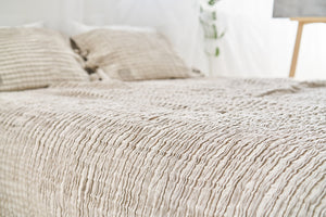 Bed spread Plisse Beige from Bed spreads collection by LinenStudioByGustluka