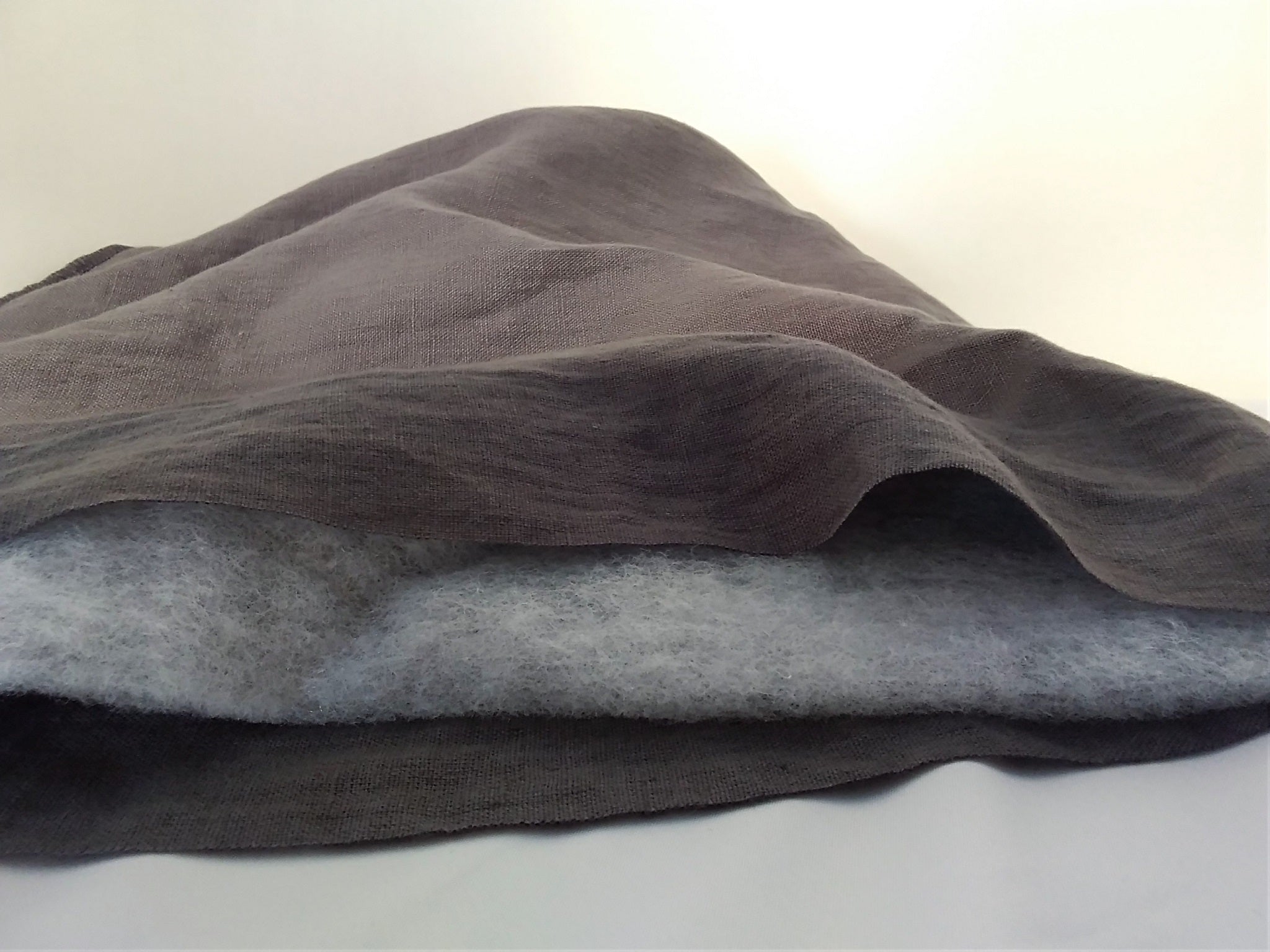 Double, Quilted, Stone Washed Linen Bed Spread Cover In Denim Blue