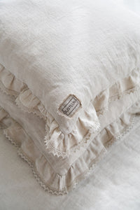 Linen Decorative pillowcase with Lace