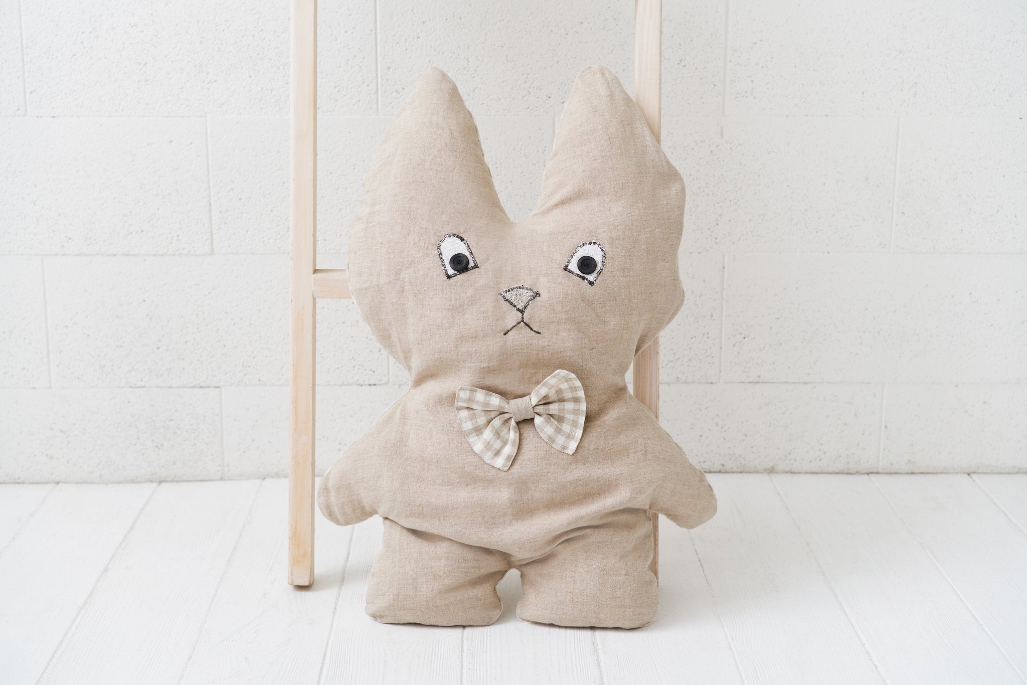 Soft Linen Bunny Pillow Toy