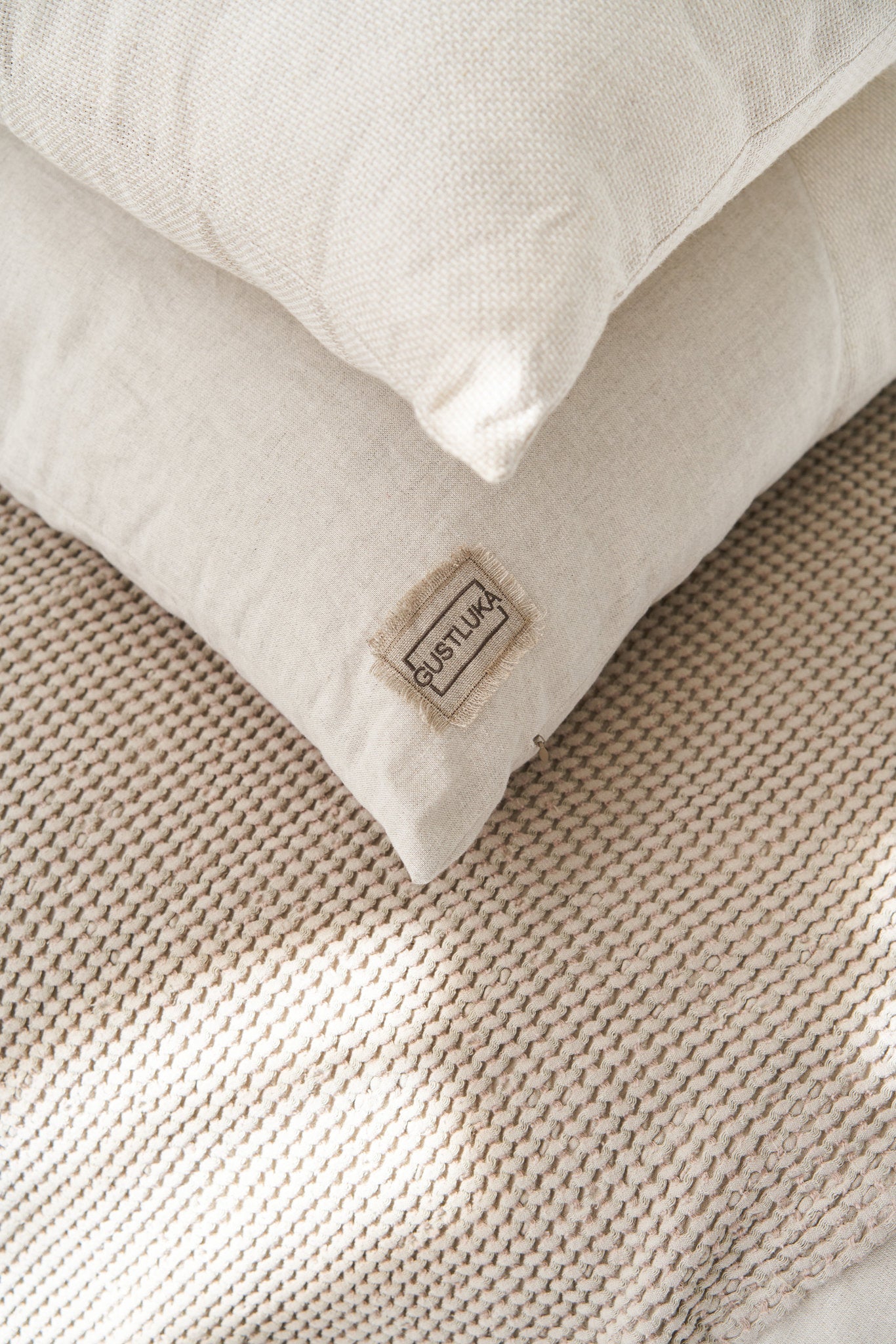 Decorative Linen Pillowcase, Natural 100% Organic Flax Linen Pillow Case Cover, Off White Linen Pillowcase With Zipper, Raw Linen Bedding from  collection by LinenStudioByGustluka