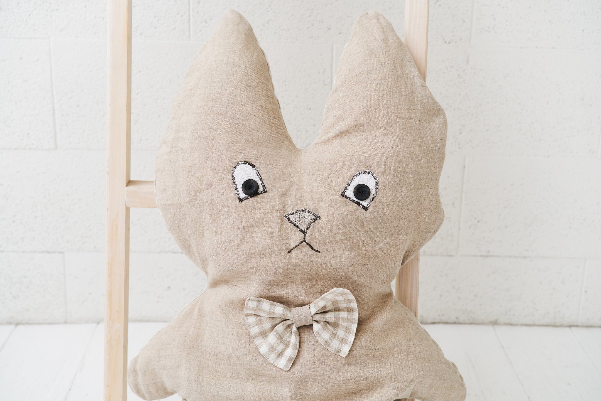 Soft Linen Bunny Pillow Toy