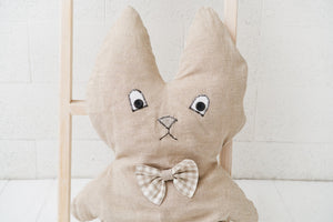 Soft Linen Bunny Pillow Toy