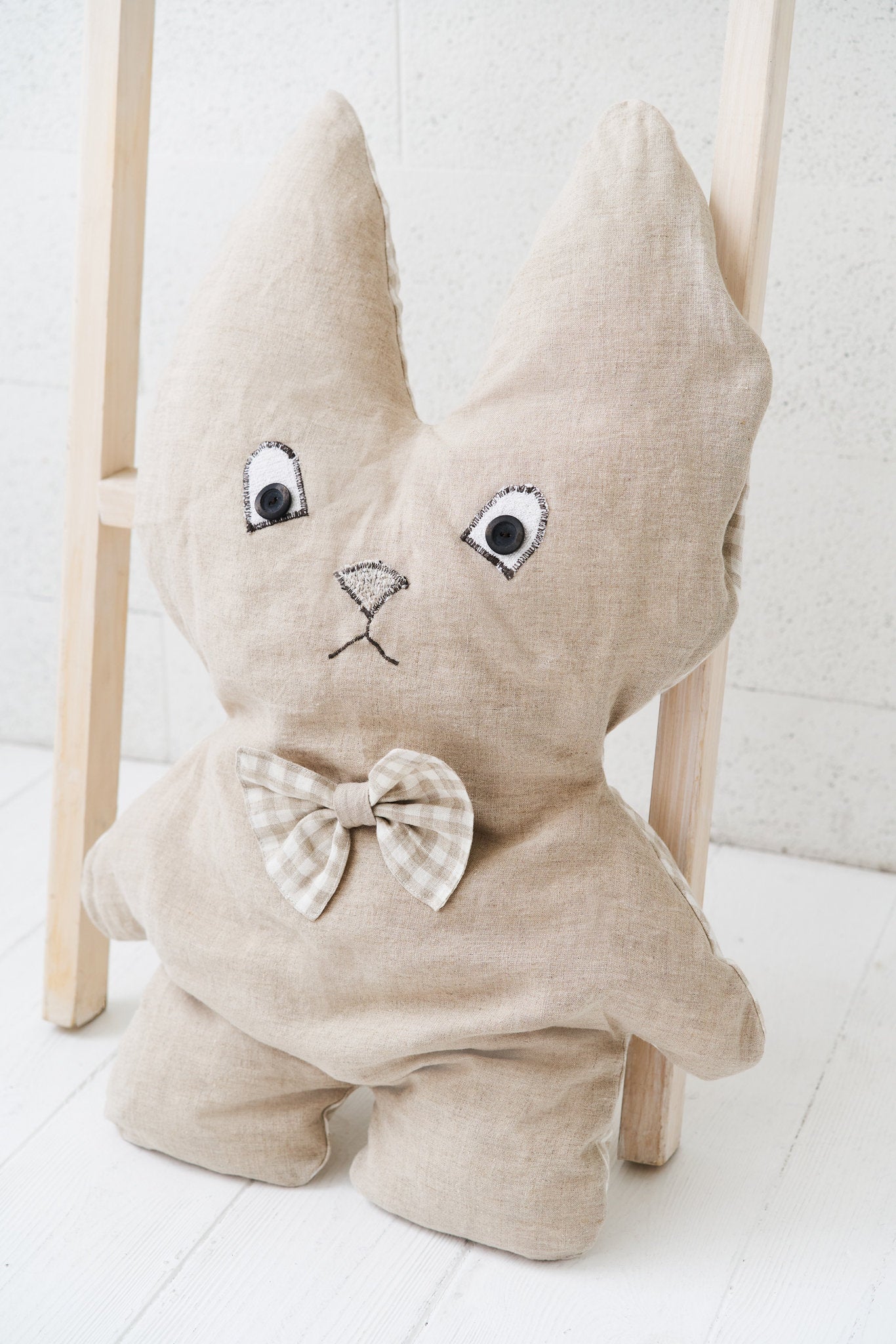 Soft Linen Bunny Pillow Toy