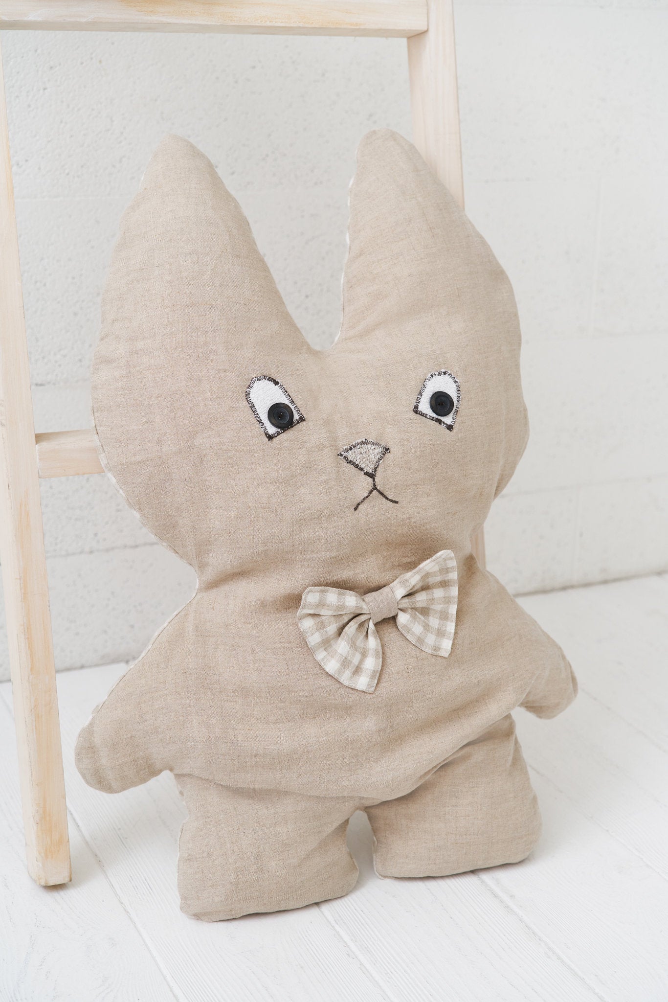 Soft Linen Bunny Pillow Toy